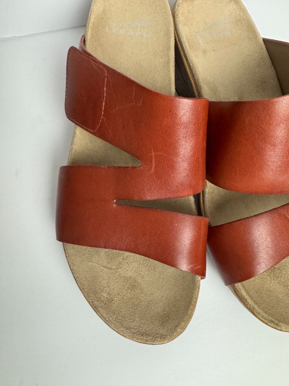 Dansko Lacee Burnished Calf Leather Strappy Sandals Coral Size EU 40 - Picture 3 of 12
